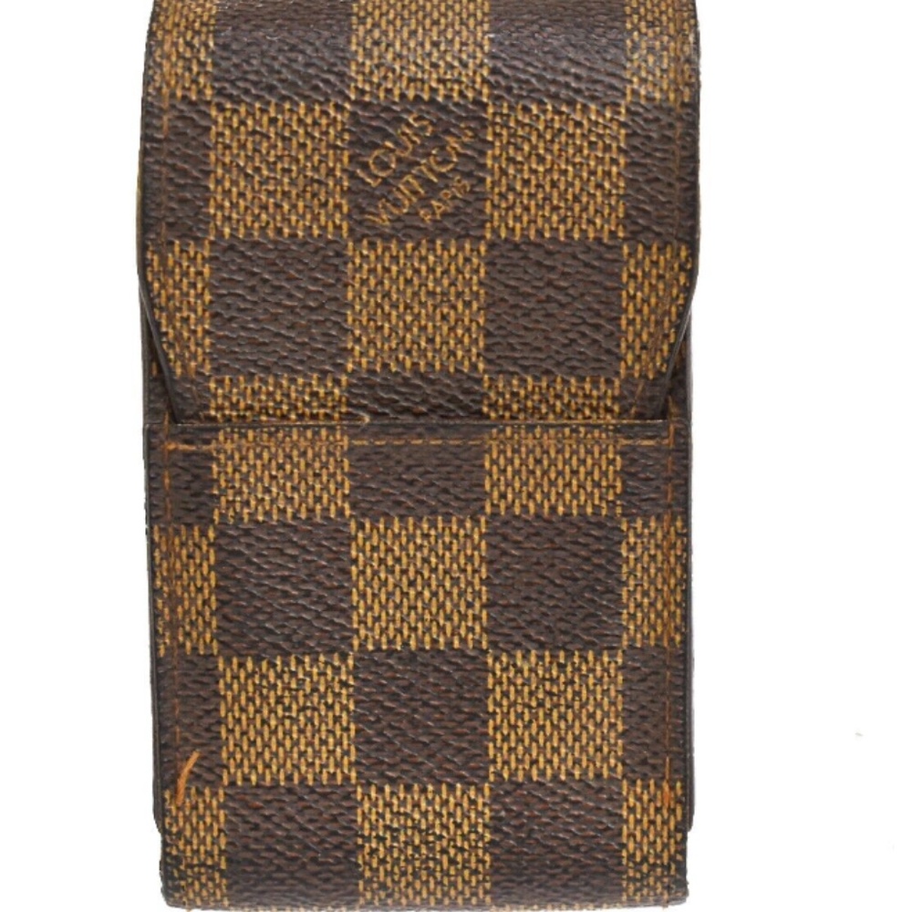 LOUIS VUITTON Etui Cigarette Case Damier Ebene Leather Unisex